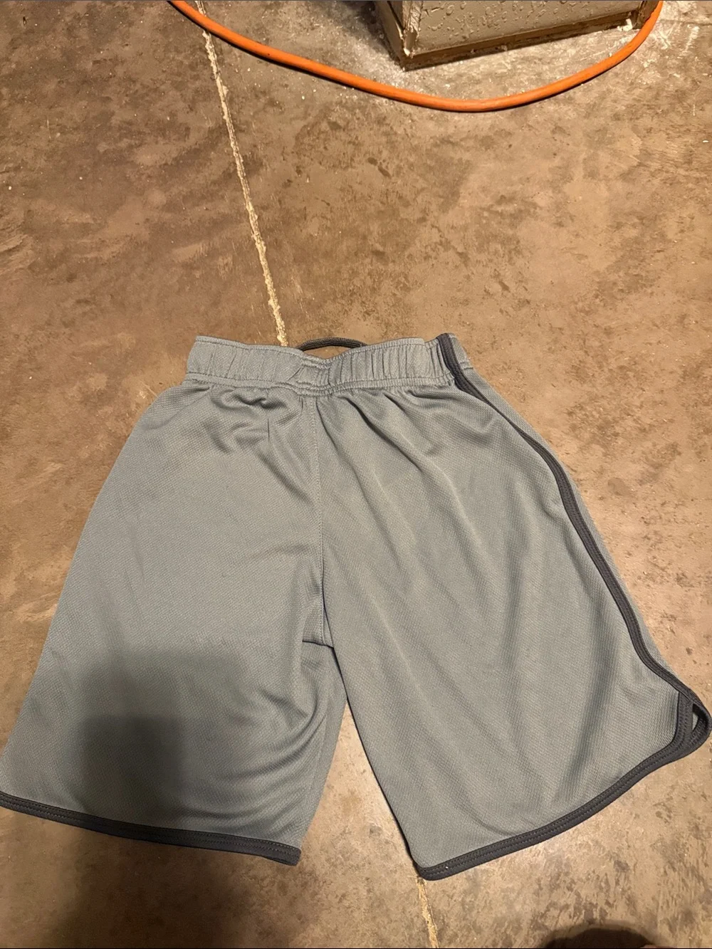 OshKosh B'gosh Light Gray Athletic Mesh Shorts with Dark Trim and '18'